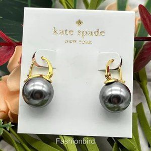 Kate Spade Pearl Drop Earrings Studs - Gold/Gunmetal Silver (NWT)